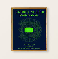Centurylink Field Seattle Seahawks Seating Chart Centurylink Field Sign Centurylink Field Print Gift For Seahawks Fan Vintage Seahawks