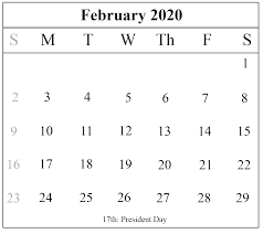 Free Printable February 2020 Calendar In Pdf Excel Word