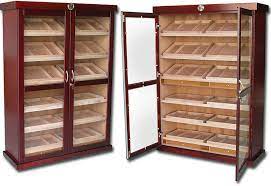 prestige bateman humidor spanish cedar shelves cabinet humidity controlled dark cherry finish high capacity
