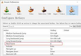 how to use vlc frame by frame to go