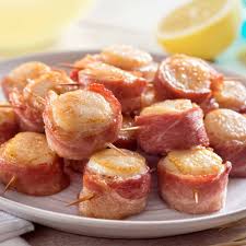 with bacon wrapped scallops