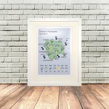 Yorkshire Weather Map Print Uk
