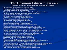 The Unknown Citizen essay