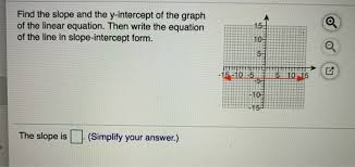 Slope And The Y Intercept Of The Graph