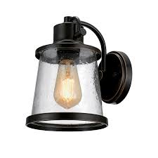 Globe Electric Charlie 6 69 In W 1 Light Oil Rubbed Bronze Rustic Wall Sconce In The Wall Sconces Department At Lowes Com