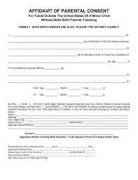 child travel consent form templates