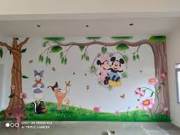 smooth cartoon wall painting for home
