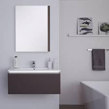 grey 800mm wall hung vanity unit with basin