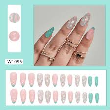 sweet cool claw false nails long almond