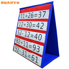 Huanyu01 Desktop Pocket Chart Teaching Double Sided Self Standing Foladble For Classroom
