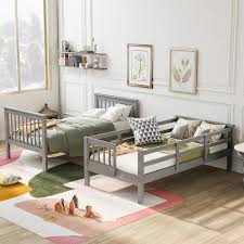 Anbazar Gray Twin Bunk Bed With
