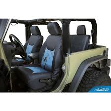 Coverking Spc529 Wrangler Seat Cover Topographic Black W Blue Front Pair Jeep Jk 2016 2018