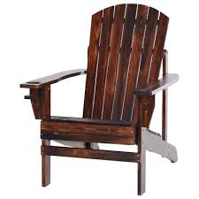 outsunny brown wood adirondack chair