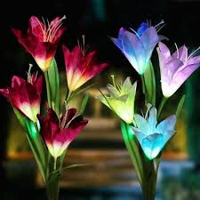 Led Solar 8 Lily Flowers Stake Lights