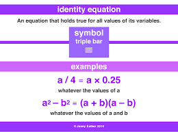 Identity Equation A Maths Dictionary