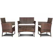 4 piece rattan outdoor furniture set