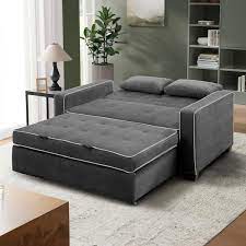 Serta Ayva Convertible Queen Sofa Size Null Charcoal