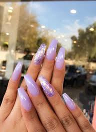 Short Coffin Light Purple Nails Nail And Manicure Trends