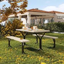 Dextrus 6ft Brown Outdoor Picnic Table