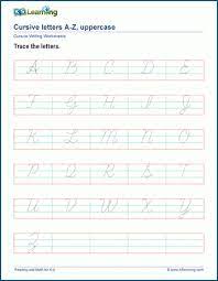 cursive letters a z worksheets k5