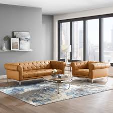 idyll tufted upholstered leather sofa
