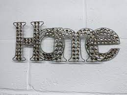 Metal Wall Art Sign Home With Champagne