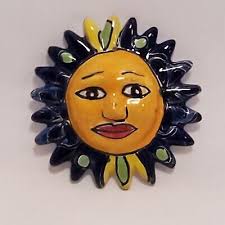 Mexican Talavera Ceramic Sun Star Face