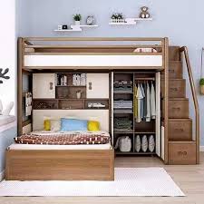 Mahogany Loft Bed With Single Size Bed