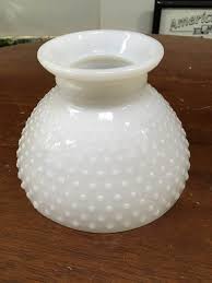 Milk Glass Hob Nail Hurricane Lamp