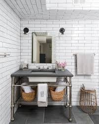 White Bathroom Tiles With Gray Grout