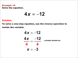 Solving One Step Equations Example