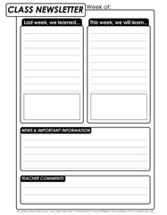 Free Classroom Newsletter Template For All Grades Subjects