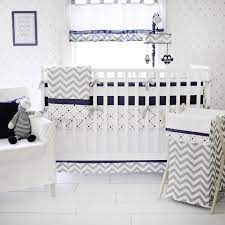 Gray And Navy Crib Bedding Out Of The