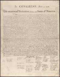 Commemorates the adoption of the declaration of independence on 4 july 1776, declaring independence from the kingdom of great britain. In Congress July 4 1776 Digital Commonwealth