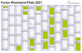 Alle ferienkalender kostenlos als pdf, mit feiertagen. Ferien Rheinland Pfalz 2021 Ferienkalender Zum Ausdrucken