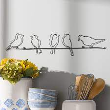 Birds On A Wire Metal Wall Art Mocome