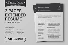 2 Pages Resume Cv Extended Pack Design Cuts