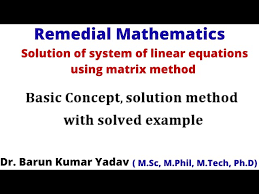 Linear Equation Using Matrix Method