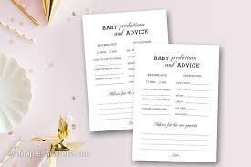 An almost mom prepping the house for baby and getting ready for all the before baby celebrations could definitely use a few wishes, words of wisdom, or advice. Free Printable Baby Prediction And Advice Cards Baby Shower Games