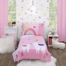 toddler bedding set pink llama