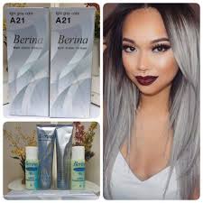 2 Boxes Berina Light Grey Silver A21 Permanent Hair Dye