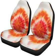 Set Of 2 Car Seat Covers Tie Dye Red