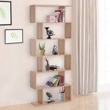 homcom 76 6 tier s shaped bookcase