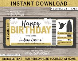 birthday surfing gift voucher template