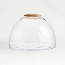 large glass terrarium with wood lid