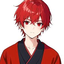 boy anime character with red hair red