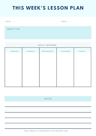 weekly lesson plan templates 15 best