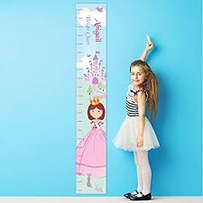Kiddiewinkle Gifts Personalised Girls Height Chart Fairytale Princess Design Childrens Wall Chart Kids Height Tracker Gift Ideas For Girls