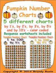 Pumpkin Number Charts 1 To 100 5 Different Color Coded With Response Sheets