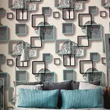 blue tree patterned wallpaper chronos